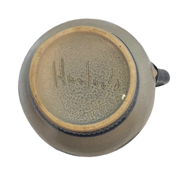 Stoneware Decorative Blue and Gray Jug Signed on Bottom - Picture 7 of 7